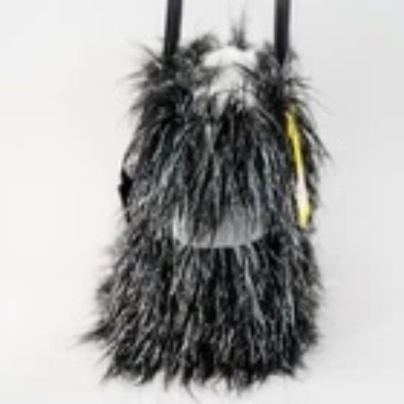 NWT Marc Jacobs The Creature Small Bag in Black/Silver Faux Fur & black leather - Picture 5 of 12